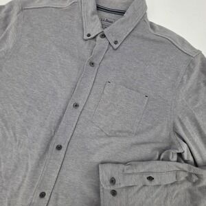 L.L. BEAN SLIGHTLY FITTED BUTTON DOWN LONG SLEEVE SHIRT MENS XL GRAY PREPPY EUC
